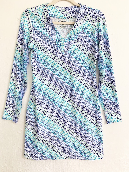 IBKUL Dresses & Skirts - IBKUL Long Sleeve UPF Sun Protection Geometric Print Dress Sz XS